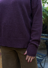 High Neck Cashmere Sweater | Raisin