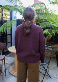 High Neck Cashmere Sweater | Raisin