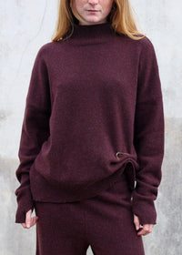 High Neck Cashmere Sweater | Raisin