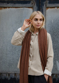 Oversize Mohair scarf | Burnt Toffee