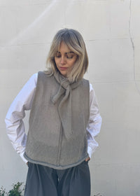 Alex Mohair Crop Vest Top | Dove Grey
