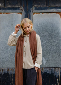 Oversize Mohair scarf | Burnt Toffee