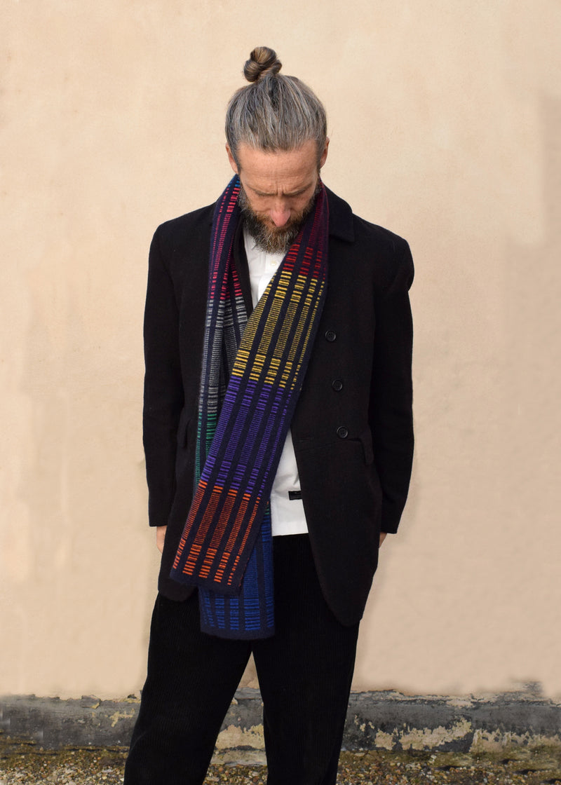 Cashmere DNA Scarf | Navy Multi