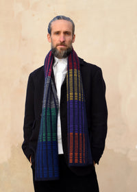 Cashmere DNA Scarf | Navy Multi