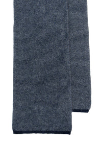 Cashmere Fine Rib Scarf | Navy Grey