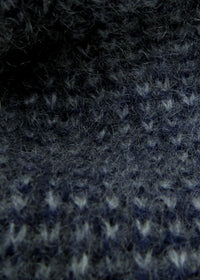 Cashmere Fine Rib Scarf | Navy Grey