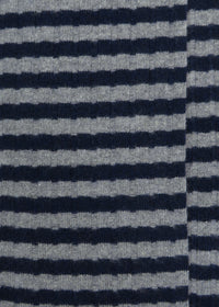 Cashmere Fine Stripe Scarf | Dark navy & Grey