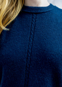 Cashmere Cable Front Vest Top | Navy