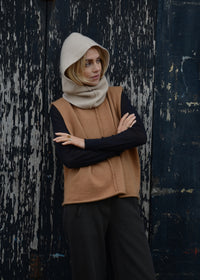 Cashmere Rib Hood | Oat