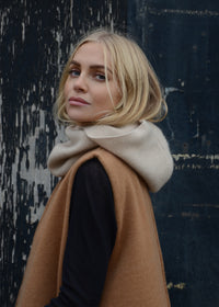 Cashmere Rib Hood | Oat