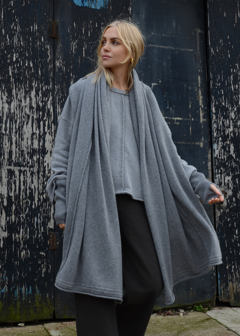 Oversize Cashmere Scarf | Grey