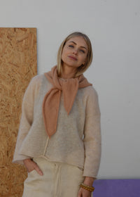 Eco Mohair Triangle Scarf | Peach