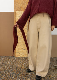 Alpaca blend necktie | Plum