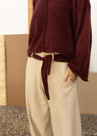 Alpaca blend necktie | Plum