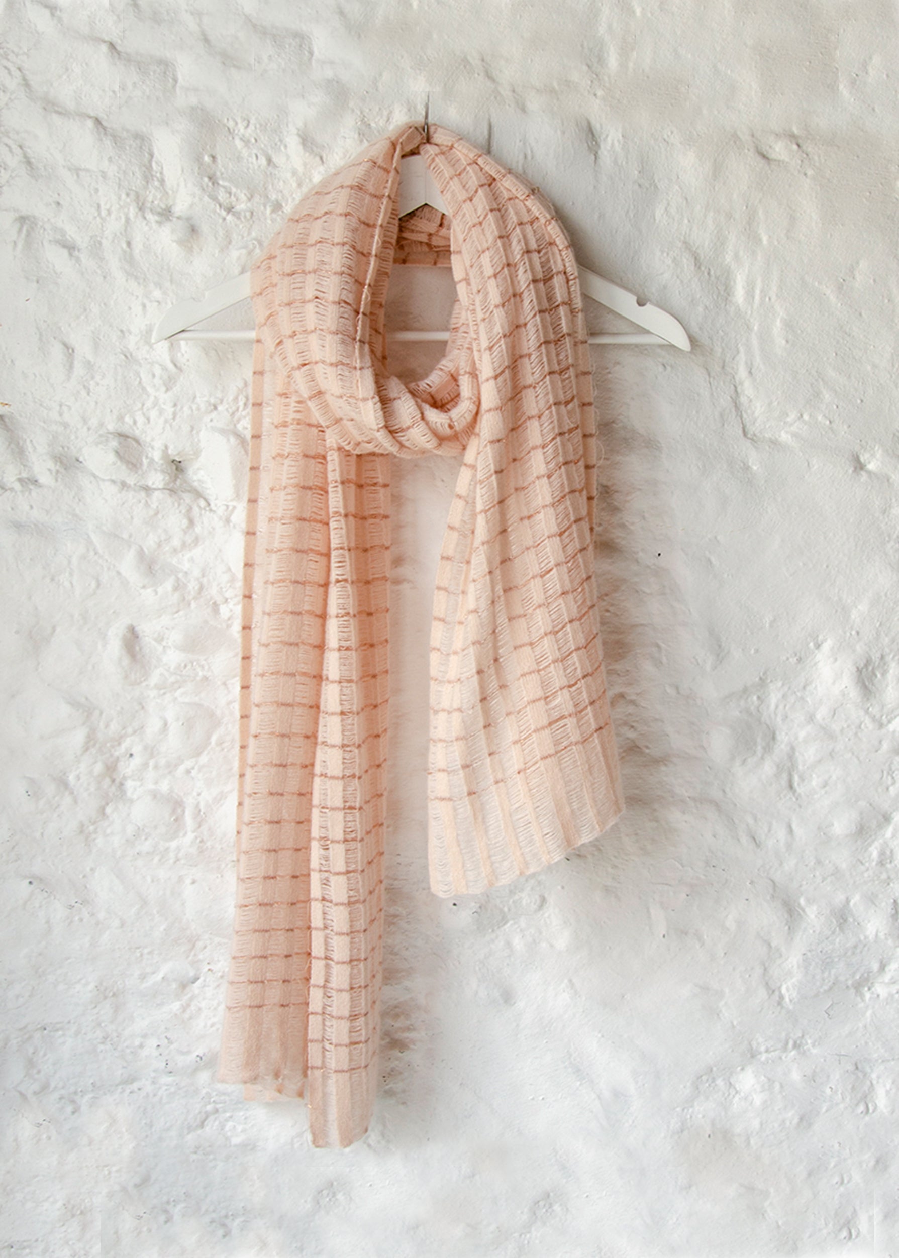 Cashmere Silk Lurex Patti Scarf Blush Rose Gold