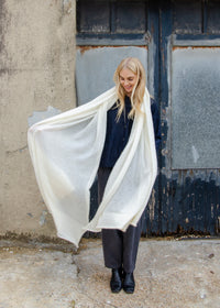 Oversize Mohair Scarf | Chalk white