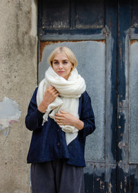 Oversize Mohair Scarf | Chalk white