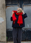 Oversize cashmere Scarf | Bright Red