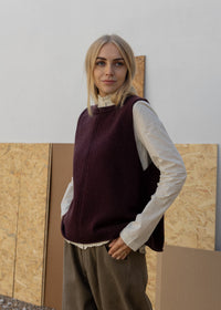 Cashmere Tramline Vest Top | Raisin