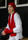 Cashmere Rib Beanie | Bright Red