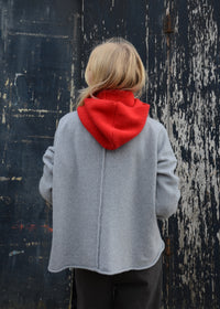 Cashmere Rib Hood | Bright Red