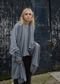 Oversize Cashmere Scarf | Grey