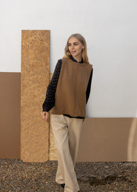 Cashmere Tramline Vest Top | Gingerbread