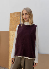 Cashmere Tramline Vest Top | Raisin
