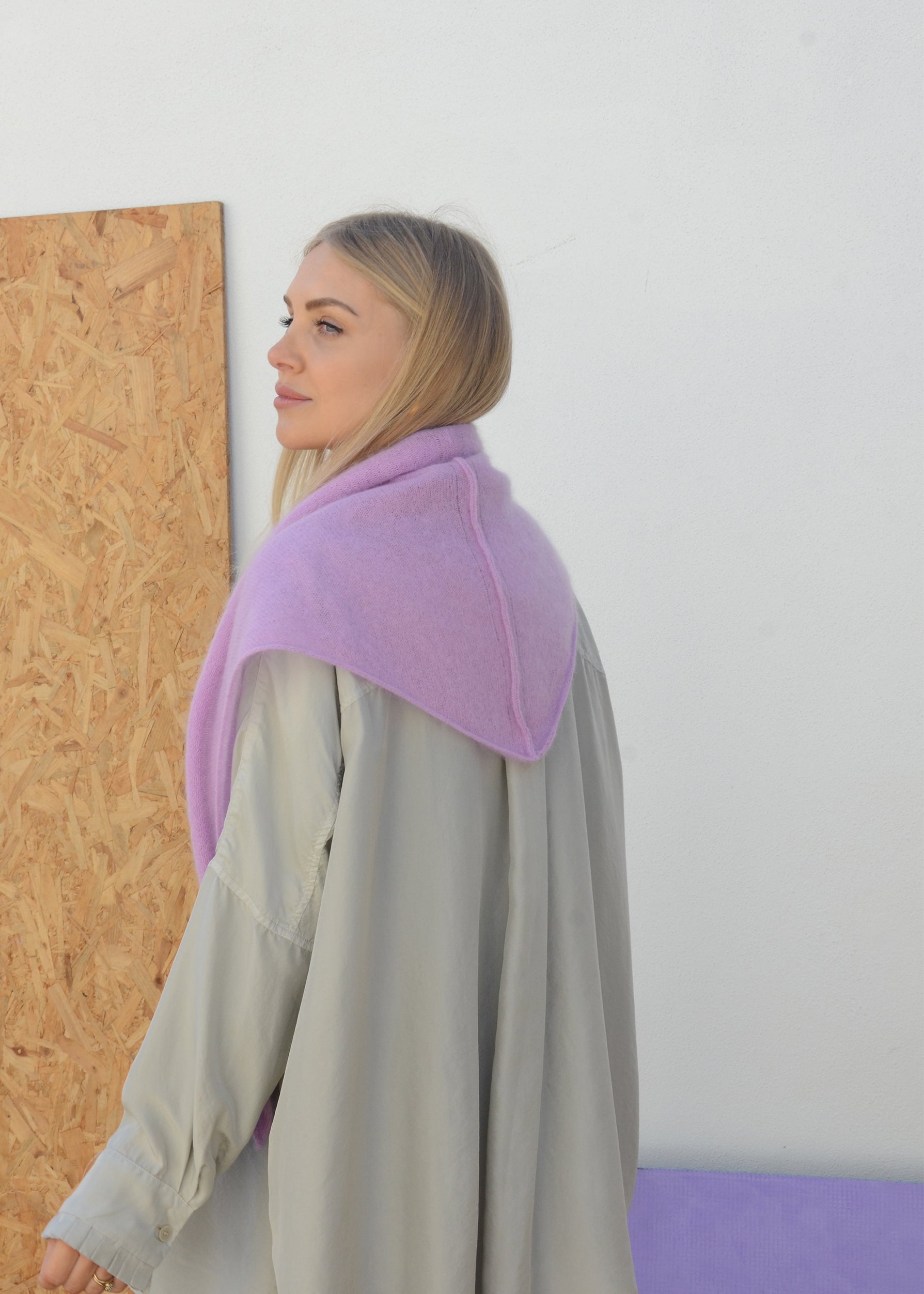 Eco Mohair Triangle Scarf | Bubblegum