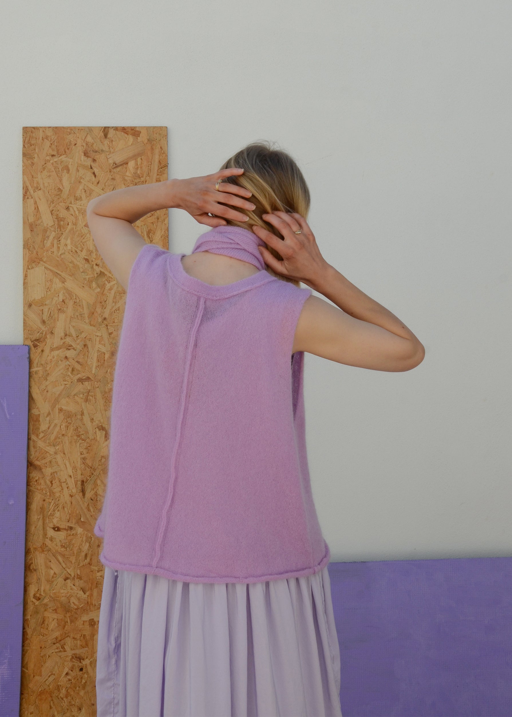Eco Mohair Vest Top | Bubblegum