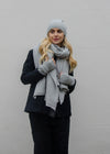 Oversize Recycled Cashmere Scarf | Silver Grey