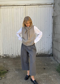 Alex Mohair Crop Vest Top | Dove Grey